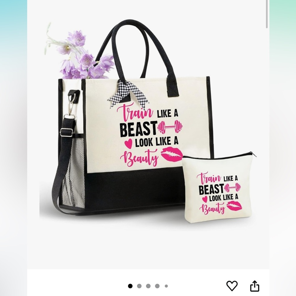 Stylish Black and White Tote Bag Set